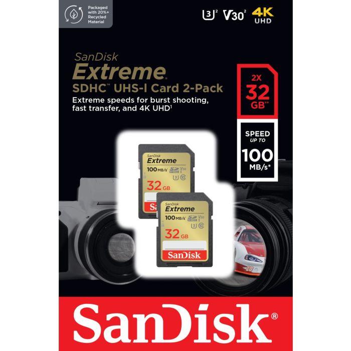 SanDisk Extreme 32GB SDHC spominska katica+ 1 leto RescuePRO Deluxe up to 100MB/s & 60MB/s Branje/Za SanDisk Extreme 32GB SDHC spominska katica+ 1 leto RescuePRO Deluxe up to 100MB/s & 60MB/s Branje/Za