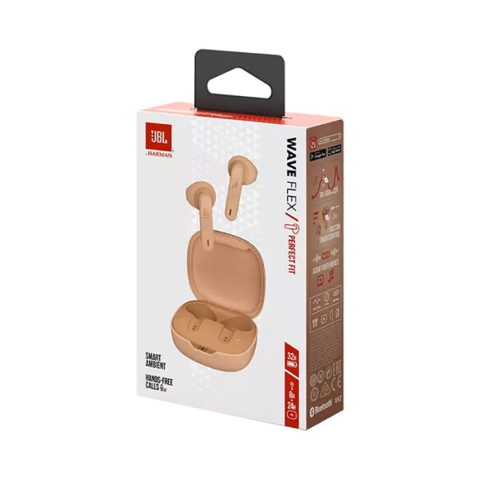 JBL Wave Flex BT5.2 In-ear slušalke z mikrofonom, bež JBL Wave Flex BT5.2 In-ear slušalke z mikrofonom, bež