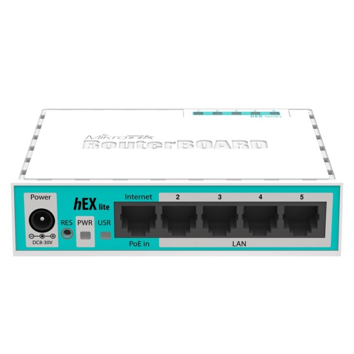 MikroTik hEX lite usmerjevalnik (RB750r2) MikroTik hEX lite usmerjevalnik (RB750r2)
