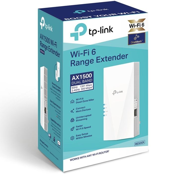 TP-LINK RE500X AX1500 WiFi 6 Range Extender TP-LINK RE500X AX1500 WiFi 6 Range Extender