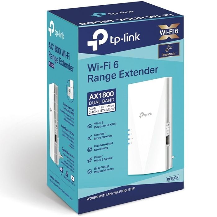 TP-LINK RE600X AX1800 WiFi 6 Range Extender TP-LINK RE600X AX1800 WiFi 6 Range Extender