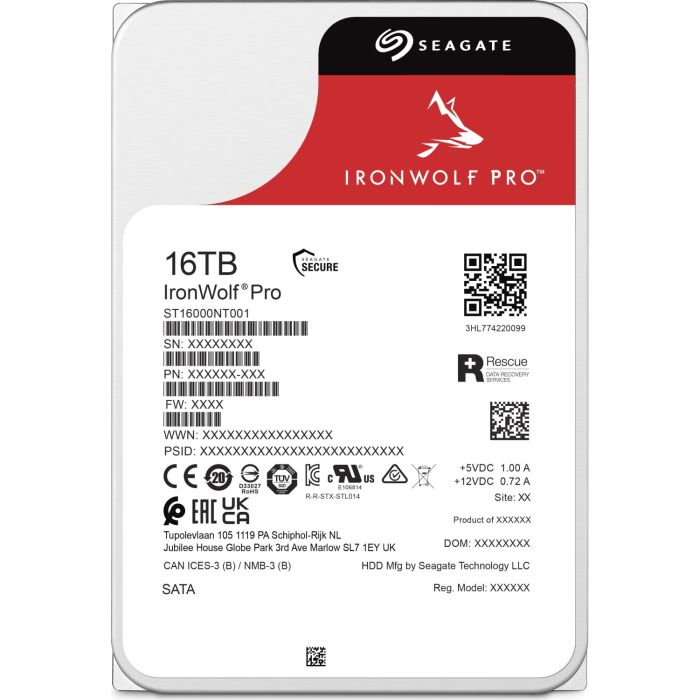 Seagate 16TB IronWolf PRO 3,5 SATA 6Gb/s 7200rpm 256MB HDD disk Seagate 16TB IronWolf PRO 3,5 SATA 6Gb/s 7200rpm 256MB HDD disk