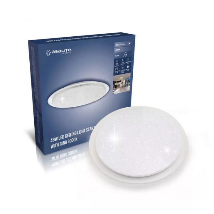 Asalite LED stropna svetilka LILY 48W 3000K 4320 lumnov okrogla učinek zvezdic/bleščic Asalite LED stropna svetilka LILY 48W 3000K 4320 lumnov okrogla učinek zvezdic/bleščic