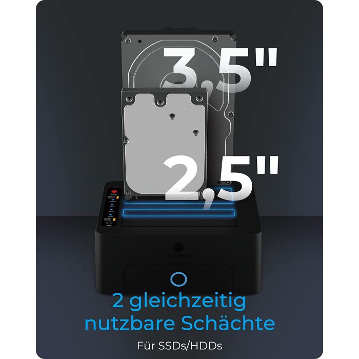Icybox IB-1232CL-U3 docking & clone postaja za 2,5 in 3 Icybox IB-1232CL-U3 docking & clone postaja za 2,5 in 3
