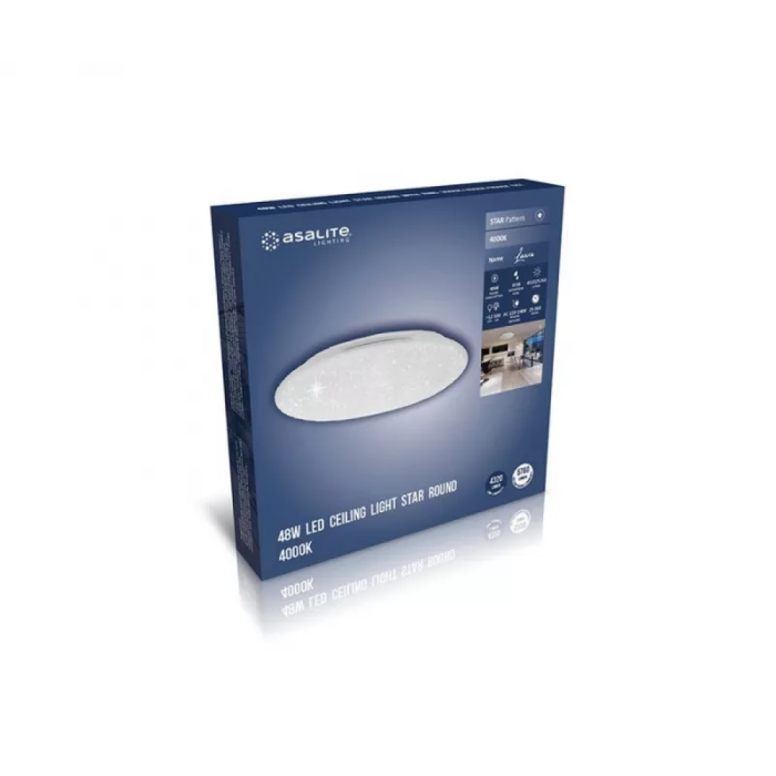 Asalite LED stropna svetilka EMILY 36W 3000K (3240 lumnov) okrogla/učinek zvezdic/bleščic Asalite LED stropna svetilka EMILY 36W 3000K (3240 lumnov) okrogla/učinek zvezdic/bleščic