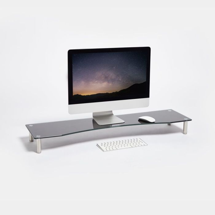 Vonhaus steklen podstavek za monitor XL črn Vonhaus steklen podstavek za monitor XL črn