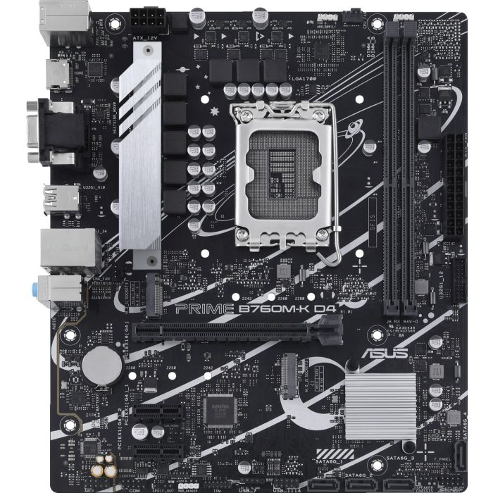 ASUS PRIME B760M-K D4, DDR4, SATA3, USB3.2Gen1, HDMI, PCIe 4.0, LGA1700 mATX ASUS PRIME B760M-K D4, DDR4, SATA3, USB3.2Gen1, HDMI, PCIe 4.0, LGA1700 mATX
