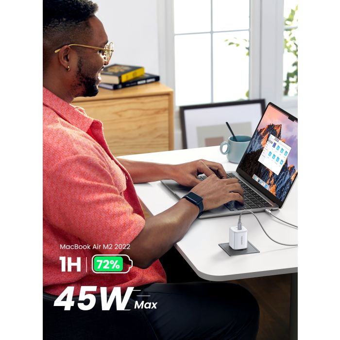 Ugreen Nexode 45W USB C Polnilnik GaN II PD 3.0 - Bel Ugreen Nexode 45W USB C Polnilnik GaN II PD 3.0 - Bel