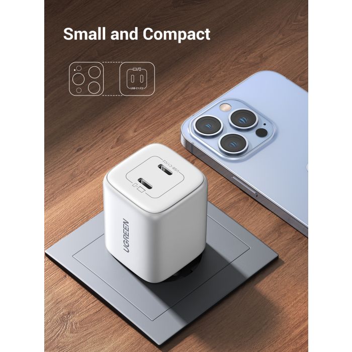 Ugreen Nexode 45W USB C Polnilnik GaN II PD 3.0 - Bel Ugreen Nexode 45W USB C Polnilnik GaN II PD 3.0 - Bel