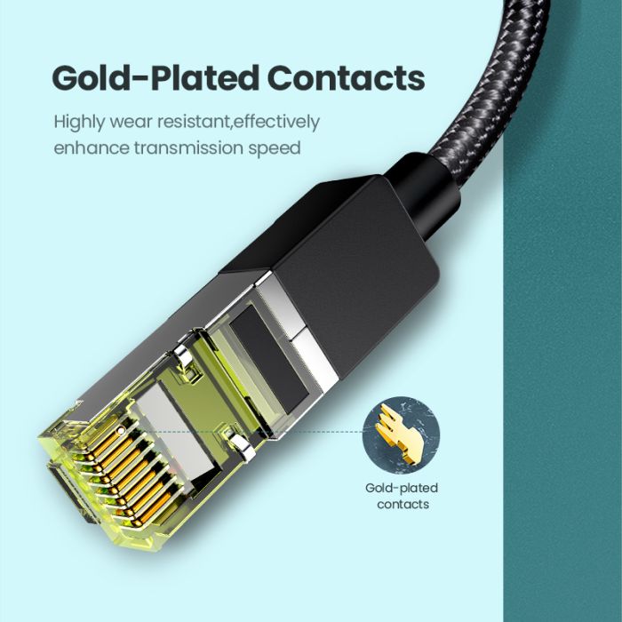 Ugreen UTP Cat7 oklopljen pleten okrogel kabel z modularnim RJ45 Ethernet priključkom 1M Ugreen UTP Cat7 oklopljen pleten okrogel kabel z modularnim RJ45 Ethernet priključkom 1M