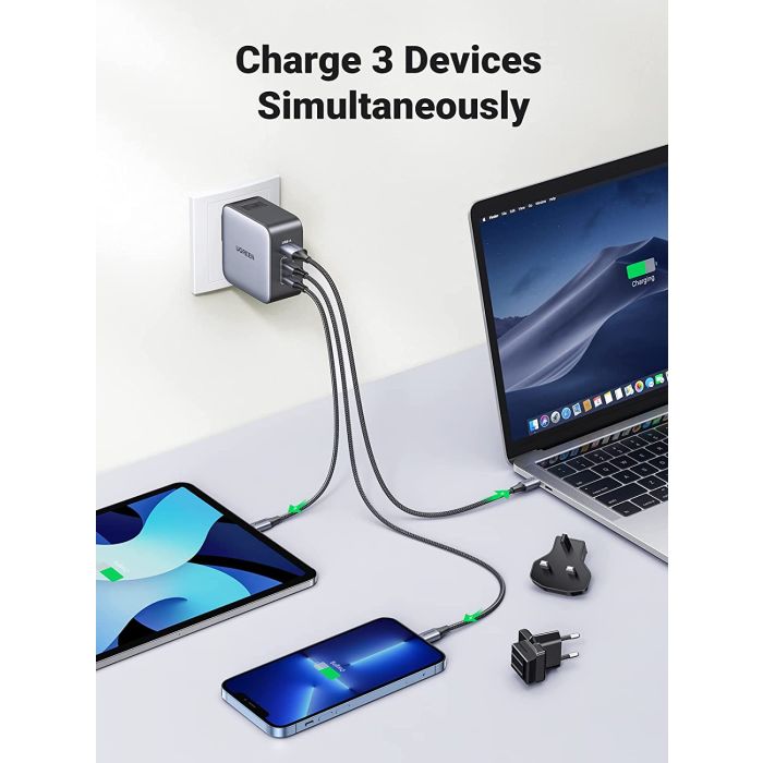 Ugreen Nexode 65W USB A + USB C potovalni polnilnik GaN II PD 3.0 Ugreen Nexode 65W USB A + USB C potovalni polnilnik GaN II PD 3.0
