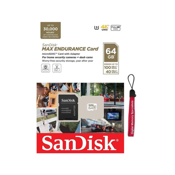 SanDisk MAX ENDURANCE microSDXC 64GB + SD Adapter SanDisk MAX ENDURANCE microSDXC 64GB + SD Adapter