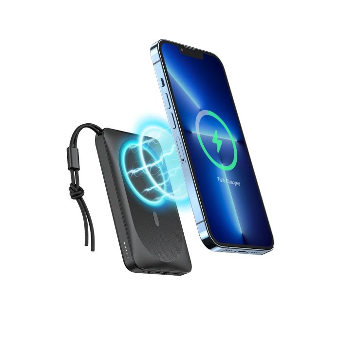 VEGER prenosna baterija MagOn 10000 mAh, črna VEGER prenosna baterija MagOn 10000 mAh, črna
