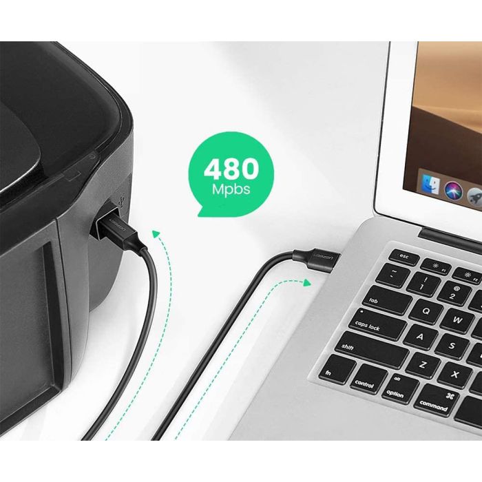 Ugreen tiskalniški kabel USB-B (moški) - USB 2.0 (moški) 480mbps 2M črn Ugreen tiskalniški kabel USB-B (moški) - USB 2.0 (moški) 480mbps 2M črn