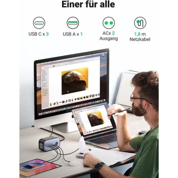 Ugreen DigiNest Pro 100W USB-C GaN polnilnik Ugreen DigiNest Pro 100W USB-C GaN polnilnik