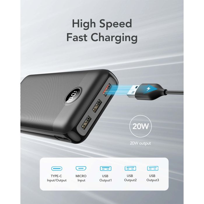 VEGER prenosna baterija L30 30000 mAh, črna VEGER prenosna baterija L30 30000 mAh, črna