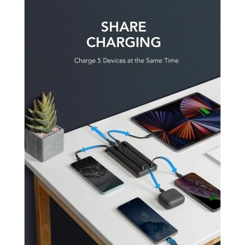 VEGER prenosna baterija z vgrajenimi kabli C20 20000 mAh, črna VEGER prenosna baterija z vgrajenimi kabli C20 20000 mAh, črna