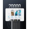 VEGER prenosna baterija z vgrajenimi kabli C20 20000 mAh, črna VEGER prenosna baterija z vgrajenimi kabli C20 20000 mAh, črna