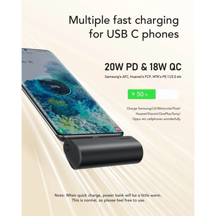 VEGER prenosna baterija PlugON-C 5000 mAh, črna VEGER prenosna baterija PlugON-C 5000 mAh, črna