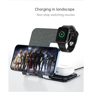 VEGER brezžična polnilna postaja 3v1 Y9 za pametni telefon, Apple watch, AirPods, siva VEGER brezžična polnilna postaja 3v1 Y9 za pametni telefon, Apple watch, AirPods, siva