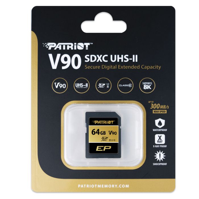 Patriot 64GB SDXC UHS-II Class10 SD kartica, 300/260 MB/s Patriot 64GB SDXC UHS-II Class10 SD kartica, 300/260 MB/s