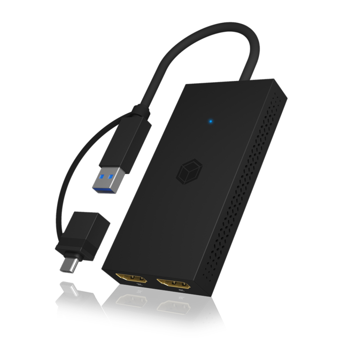 Icybox IB-SPL1029AC USB-C/A na dvojni HDMI razdelilnik (2k@60Hz/4k@30Hz) Icybox IB-SPL1029AC USB-C/A na dvojni HDMI razdelilnik (2k@60Hz/4k@30Hz)