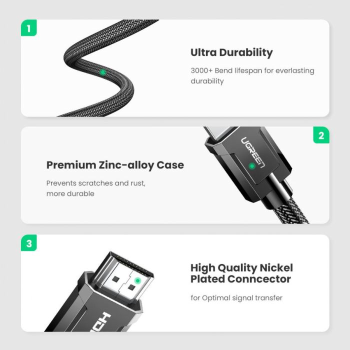 Ugreen 8K Ultra HDMI 2.1 kabel 1,5m - box Ugreen 8K Ultra HDMI 2.1 kabel 1,5m - box