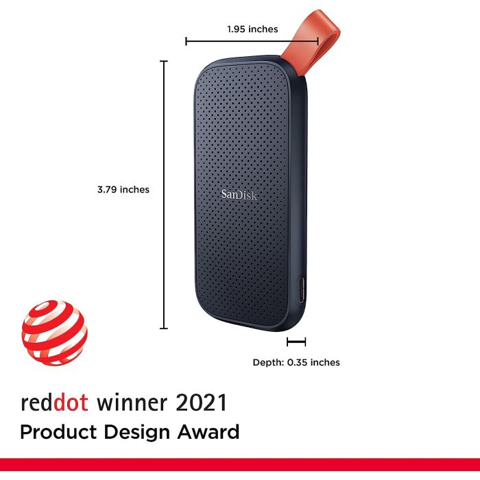 SanDisk 2TB Portable SSD 800MB/s, USB-C, USB 3.2 Gen 2 SanDisk 2TB Portable SSD 800MB/s, USB-C, USB 3.2 Gen 2