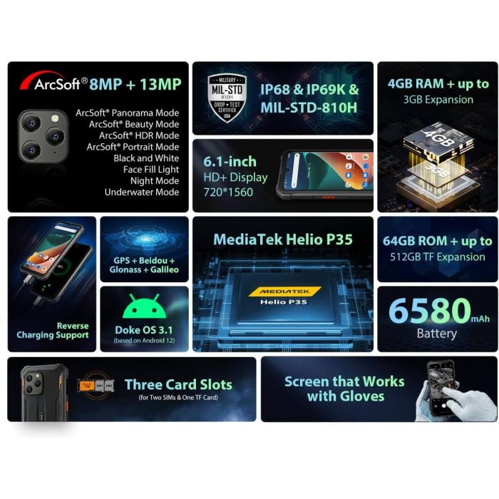 Blackview pametni robustni telefon BV5300 PRO 4/64GB, oranžen Blackview pametni robustni telefon BV5300 PRO 4/64GB, oranžen