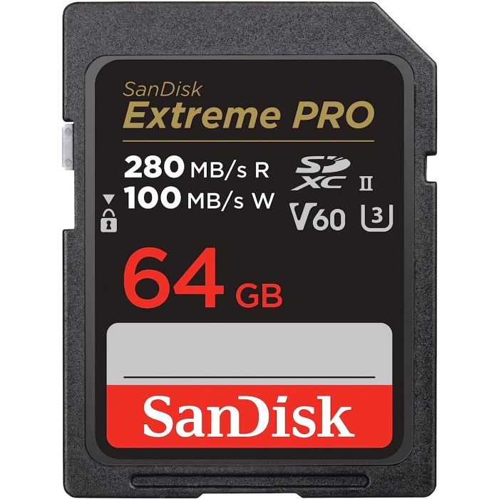 SanDisk Extreme PRO 64GB V60 UHS-II SD 280/100MB/s,V60,C10,UHS-II SanDisk Extreme PRO 64GB V60 UHS-II SD 280/100MB/s,V60,C10,UHS-II