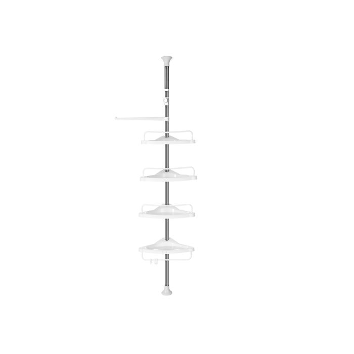 SONGMICS Kotno stojalo s policami za kopalnice belo srebrne barve 95-300 cm, BCB02SW SONGMICS Kotno stojalo s policami za kopalnice belo srebrne barve 95-300 cm, BCB02SW