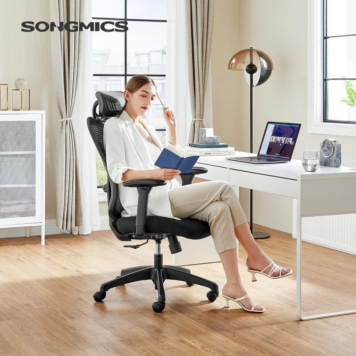 SONGMICS pisarniški stol, črn, OBN063B01 SONGMICS pisarniški stol, črn, OBN063B01