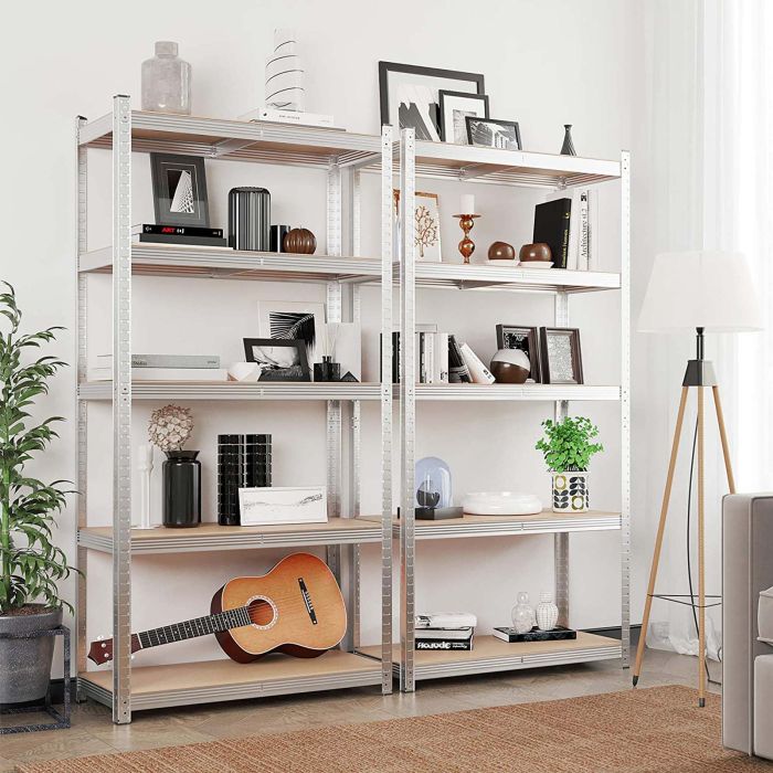 SONGMICS 2x Regal 40 x 90 x 180 cm bež-srebrna, GLR040E02 SONGMICS 2x Regal 40 x 90 x 180 cm bež-srebrna, GLR040E02