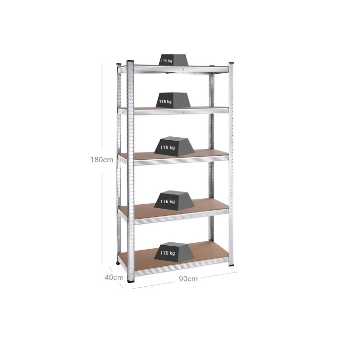 SONGMICS 2x Regal 40 x 90 x 180 cm bež-srebrna, GLR040E02 SONGMICS 2x Regal 40 x 90 x 180 cm bež-srebrna, GLR040E02