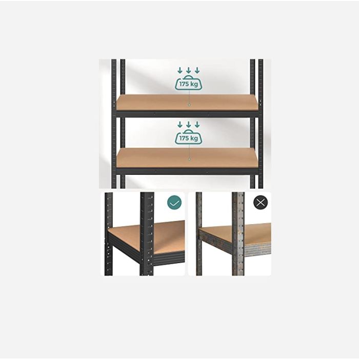 SONGMICS Regal 60 x 120 x 200 cm rjavo-črna, GLR060B01 SONGMICS Regal 60 x 120 x 200 cm rjavo-črna, GLR060B01