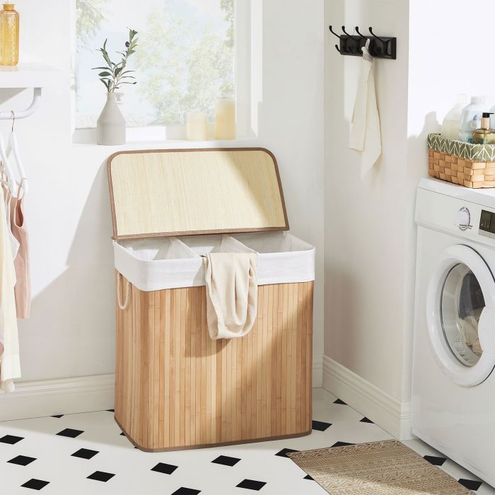 SONGMICS Košara za perilo Bamboo 3 x 50L, LCB091N01 SONGMICS Košara za perilo Bamboo 3 x 50L, LCB091N01