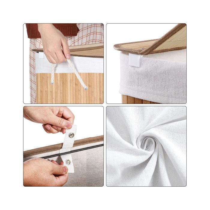 SONGMICS Košara za perilo Bamboo 3 x 50L, LCB091N01 SONGMICS Košara za perilo Bamboo 3 x 50L, LCB091N01