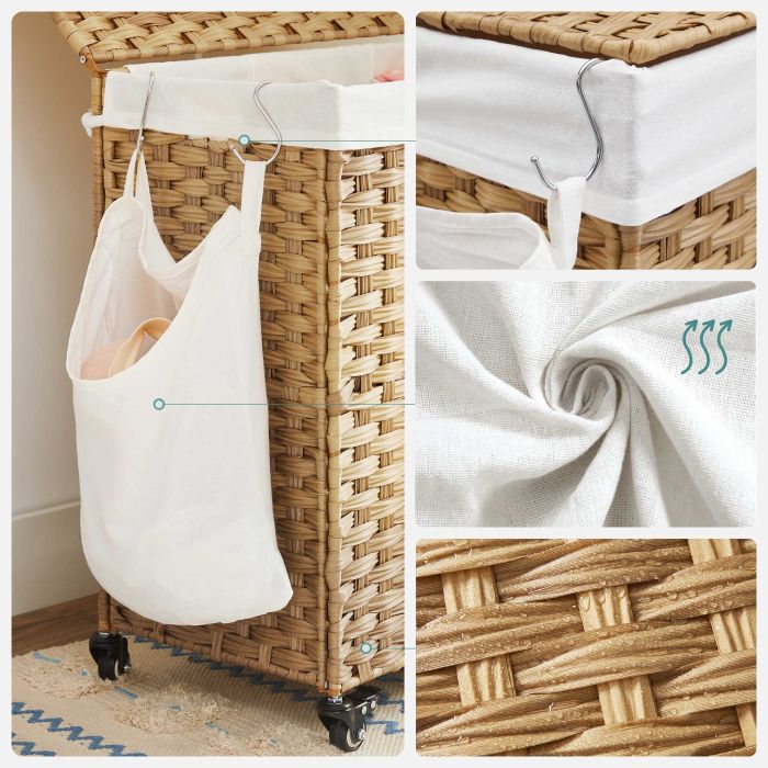 SONGMICS Košara za perilo Bamboo 66 x 33 x 60 cm NARAVNA, LCB363N01 SONGMICS Košara za perilo Bamboo 66 x 33 x 60 cm NARAVNA, LCB363N01