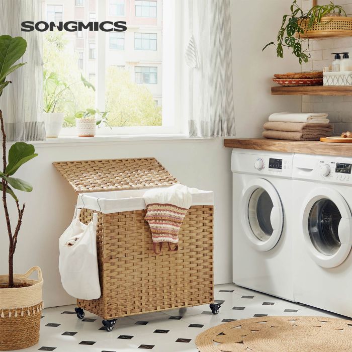 SONGMICS Košara za perilo Bamboo 66 x 33 x 60 cm NARAVNA, LCB363N01 SONGMICS Košara za perilo Bamboo 66 x 33 x 60 cm NARAVNA, LCB363N01