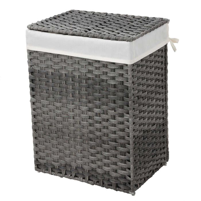 SONGMICS Košara za perilo Ratan 90L siva, LCB51WG SONGMICS Košara za perilo Ratan 90L siva, LCB51WG
