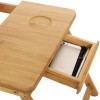 SONGMICS Miza za prenosnik Bamboo s predalom 55 x 35 x (21 - 29) cm naravna, LLD002