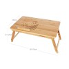 SONGMICS Miza za prenosnik Bamboo s predalom 55 x 35 x (21 - 29) cm naravna, LLD002