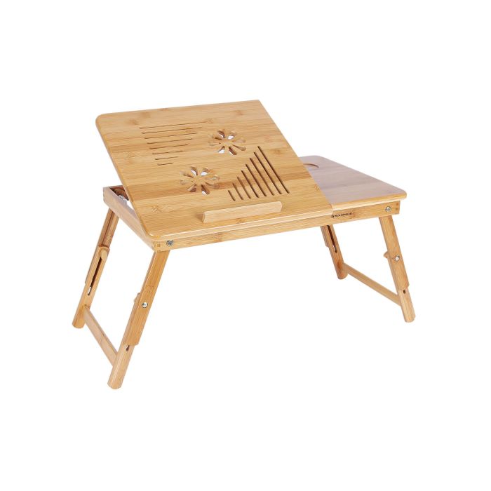 SONGMICS Miza za prenosnik Bamboo s predalom 55 x 35 x (21 - 29) cm naravna, LLD002 SONGMICS Miza za prenosnik Bamboo s predalom 55 x 35 x (21 - 29) cm naravna, LLD002
