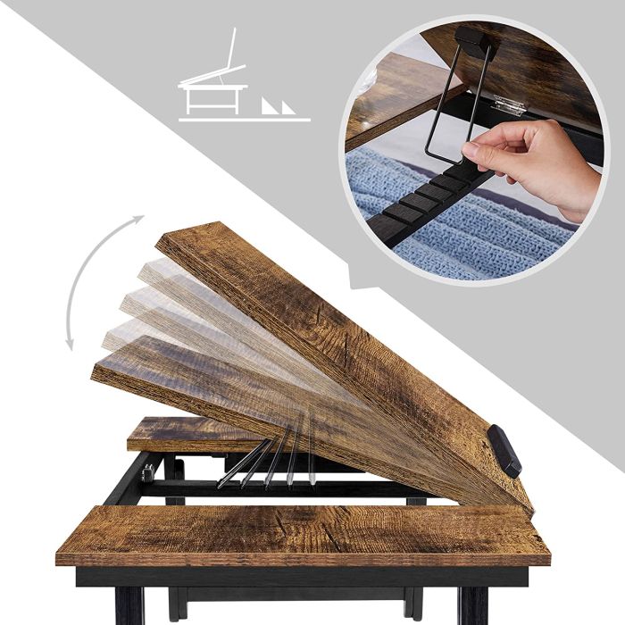 SONGMICS Miza za prenosnik RUSTIC s predalom rustikalna, LLD110B01 SONGMICS Miza za prenosnik RUSTIC s predalom rustikalna, LLD110B01