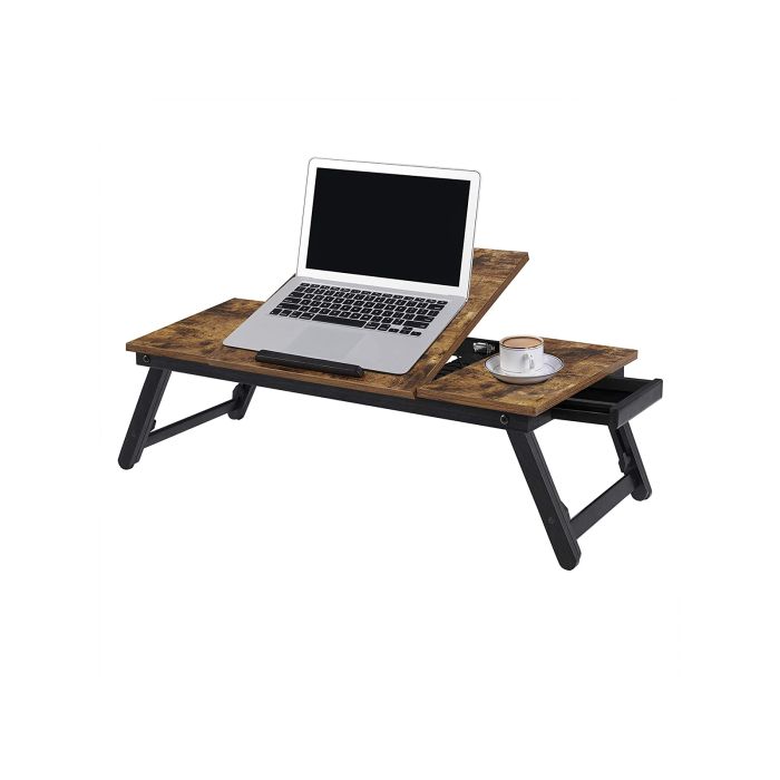 SONGMICS Miza za prenosnik RUSTIC s predalom rustikalna, LLD110B01 SONGMICS Miza za prenosnik RUSTIC s predalom rustikalna, LLD110B01