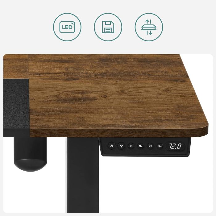SONGMICS električna Sit/Stand miza z okvirjem črno rustikalna, LSD016X01 SONGMICS električna Sit/Stand miza z okvirjem črno rustikalna, LSD016X01