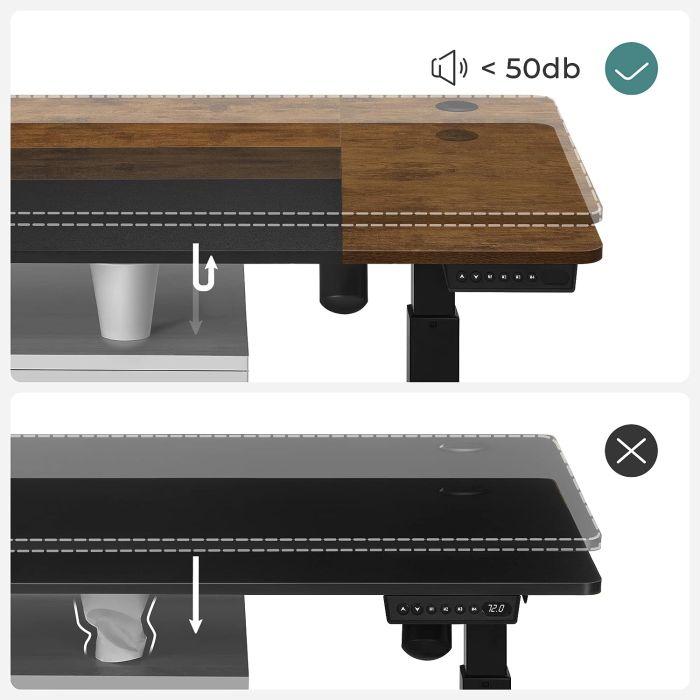 SONGMICS električna Sit/Stand miza z okvirjem črno rustikalna, LSD016X01 SONGMICS električna Sit/Stand miza z okvirjem črno rustikalna, LSD016X01