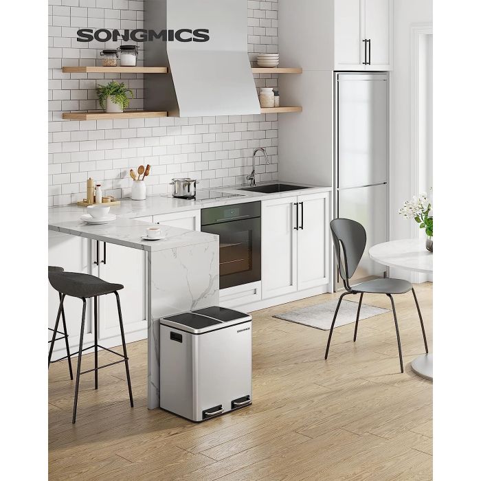 SONGMICS koš za ločevanje odpadkov 2x15L, LTB30H SONGMICS koš za ločevanje odpadkov 2x15L, LTB30H