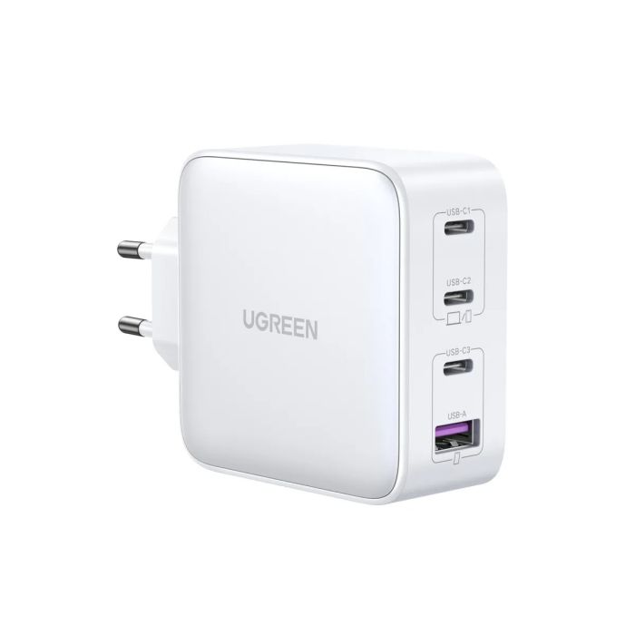 Ugreen USB-A in 3x USB-C 100W GaN hitri polnilec - box Bel Ugreen USB-A in 3x USB-C 100W GaN hitri polnilec - box Bel