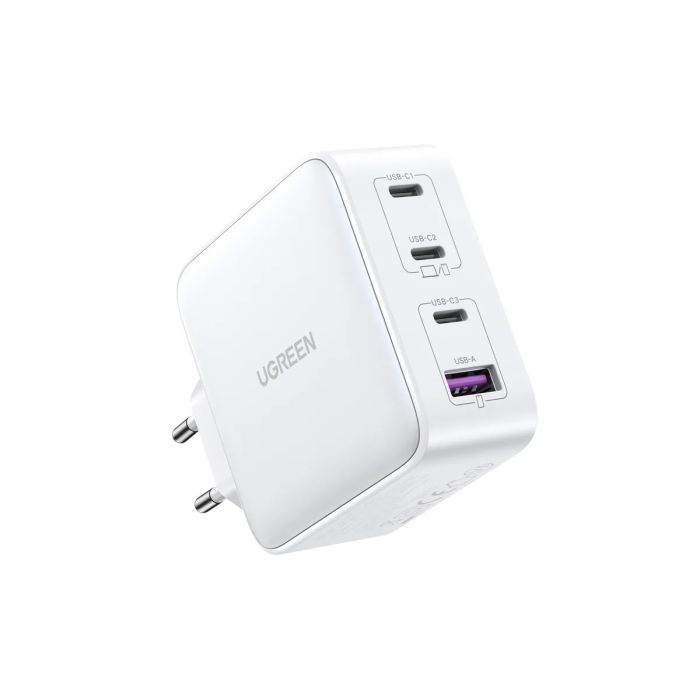 Ugreen USB-A in 3x USB-C 100W GaN hitri polnilec - box Bel Ugreen USB-A in 3x USB-C 100W GaN hitri polnilec - box Bel